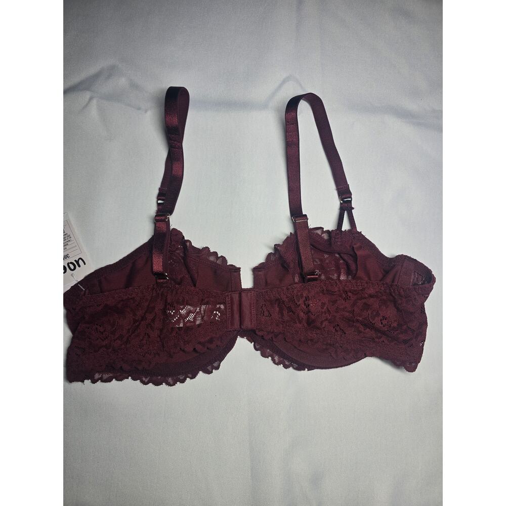 Auden Lace Unlined Balconette Underwire Bra Berry Red - Picture 2 of 3